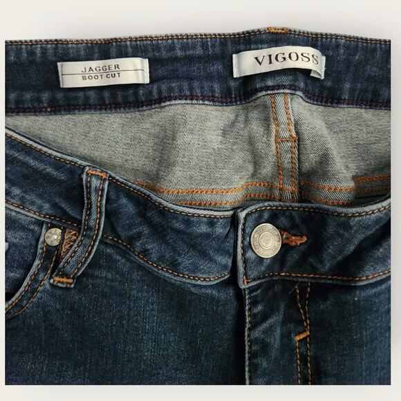 Vigoss Swagger Bootcut Jeans Women's Sz 16 35"x26" *Short Inseam* Dark wash - Picture 5 of 7